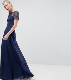 Платье макси с кружевной отделкой ASOS TALL-Темно-синий