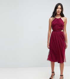 Платье миди с вырезами по бокам ASOS TALL-Красный