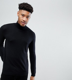 Черная хлопковая водолазка ASOS DESIGN Tall-Черный