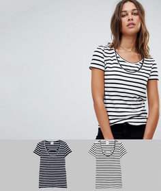 2 футболки для кормления в полоску из органического хлопка Mamalicious-Мульти Mama.Licious