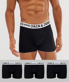 Набор из 3 черных боксеров-брифов Jack & Jones-Черный
