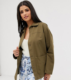Хлопковая куртка в стиле милитари ASOS DESIGN Tall-Зеленый