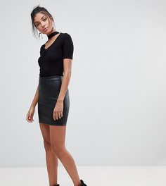 Мини-юбка из искусственной кожи ASOS DESIGN Tall sculpt me-Черный