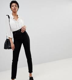 Черные джинсы слим в винтажном стиле с завышенной талией ASOS DESIGN Tall - Farleigh-Черный