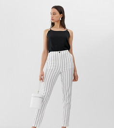 Облегающие льняные брюки-сигареты в полоску ASOS DESIGN Tall-Мульти