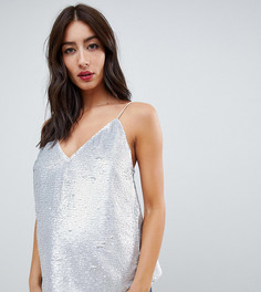 Топ на тонких бретельках с пайетками ASOS DESIGN Maternity-Серебряный