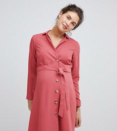 Платье-рубашка мини с пуговицами ASOS DESIGN Maternity-Розовый