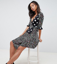 Платье с запахом и принтом ASOS DESIGN Tall-Мульти