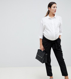 Брюки-галифе с поясом ASOS DESIGN Maternity-Черный