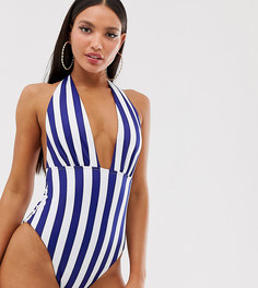 Слитный купальник в полоску ASOS DESIGN Tall-Мульти