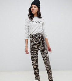 Брюки с тигровым принтом и поясом ASOS DESIGN Tall-Мульти