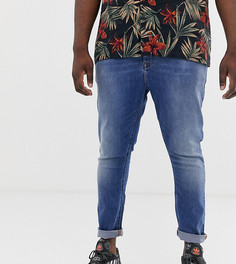 Синие джинсы стретч с напылением ASOS DESIGN Plus-Синий