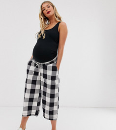 Брюки в клеточку с посадкой под животом ASOS DESIGN Maternity-Мульти