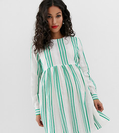 Свободное платье мини натурального цвета в полоску ASOS DESIGN Maternity-Мульти