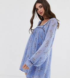 Платье мини с квадратным вырезом и цветочным принтом ASOS DESIGN Tall-Мульти