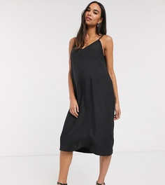 Платье-комбинация миди с бретельками ASOS DESIGN Maternity-Черный