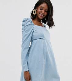 Голубое джинсовое платье мини ASOS DESIGN Maternity-Синий
