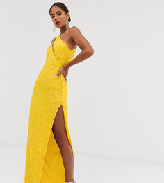 Платье макси с отделкой ASOS DESIGN Tall-Желтый