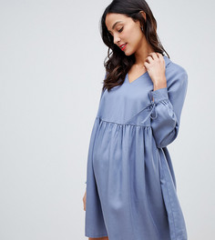 Свободное платье мини с воротником ASOS DESIGN Maternity-Серый