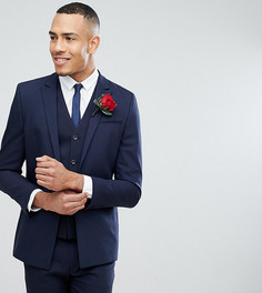 Темно-синий облегающий пиджак с ровным низом ASOS TALL Wedding