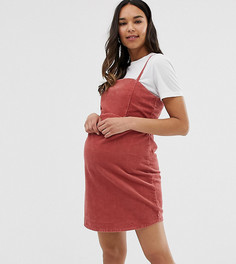Красное вельветовое платье на узких бретельках ASOS DESIGN Maternity-Красный