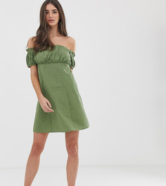 Платье мини с присборенным лифом ASOS DESIGN Tall-Зеленый
