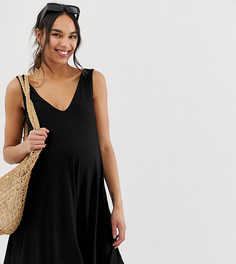 Свободное платье со скрытыми карманами ASOS DESIGN Maternity ultimate-Черный