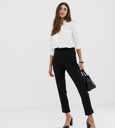 Суженные книзу черные брюки из крепа без застежки ASOS DESIGN Tall-Черный