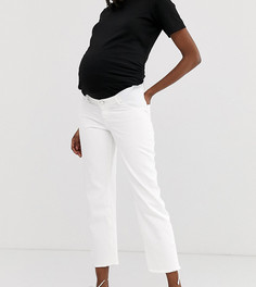 Белые прямые джинсы со вставками по бокам ASOS DESIGN Maternity Florence-Белый