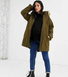 Парка цвета хаки ASOS DESIGN Maternity ultimate-Зеленый