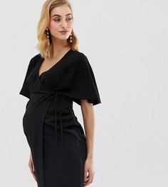 Платье мини с запахом ASOS DESIGN Maternity-Черный