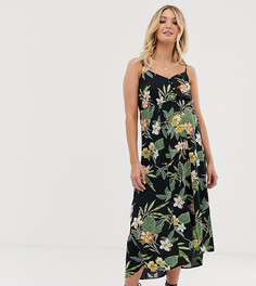 Платье макси на тонких бретельках с пуговицами и тропическим принтом ASOS DESIGN Maternity-Мульти