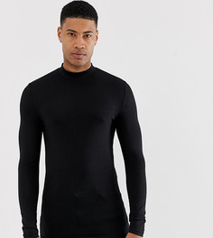 Черный обтягивающий лонгслив из органического хлопка ASOS DESIGN Tall