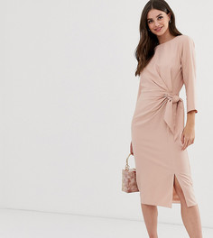 Платье миди с запахом ASOS DESIGN Tall-Розовый