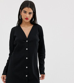 Платье А-силуэта с длинными рукавами ASOS DESIGN Tall-Черный