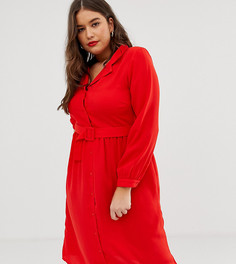 Платье-рубашка Vero Moda Curve-Красный