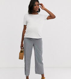 Брюки прямого кроя в клеточку ASOS DESIGN Maternity-Мульти