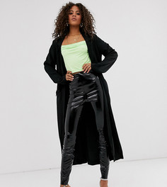 Длинное пальто ASOS DESIGN Tall-Черный