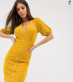 Вельветовое эластичное платье мини ASOS DESIGN Tall-Желтый