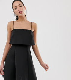 Короткое приталенное платье с кроп-топом ASOS DESIGN Tall-Черный