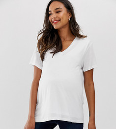 Белая футболка с V-образным вырезом ASOS DESIGN Maternity-Белый