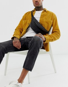 Черная кожаная сумка-кошелек через плечо ASOS DESIGN-Черный