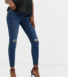 Темно-синие выбеленные джинсы скинни с завышенной талией ASOS DESIGN Maternity - Ridley-Синий