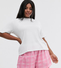 Пижама с шортами из вискозы и трикотажной футболкой ASOS DESIGN Curve-Мульти