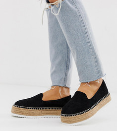 Замшевые эспадрильи для широкой стопы ASOS DESIGN Jenna-Черный