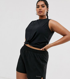 Укороченный топ с узлом спереди ASOS 4505 Curve-Черный