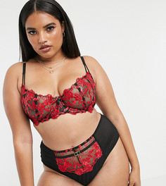 Красный бюстгальтер из цветочного кружева Ann Summers Curve Cecile
