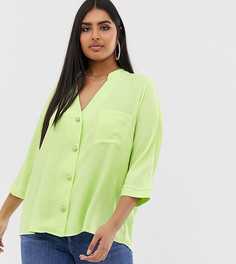 Ярко-зеленая рубашка с карманом River Island Plus-Зеленый