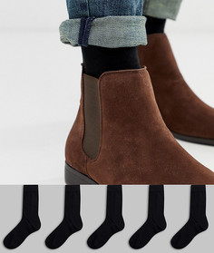Набор из 5 пар черных носков ASOS DESIGN - Со скидкой-Черный