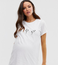 Футболка с цветочным принтом ASOS DESIGN Maternity Nursing-Белый